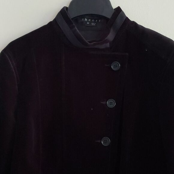 Theory women's Velvet Military Style Jacket black size 12 - Picture 5 of 13